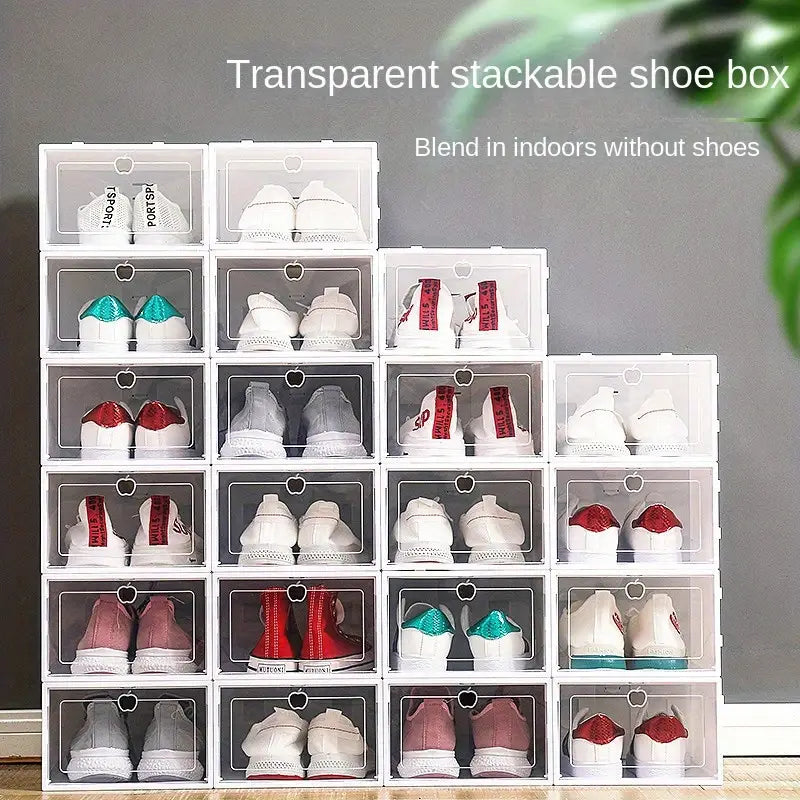 Transparent Shoe Storage Boxes Stackable Sneaker Containers