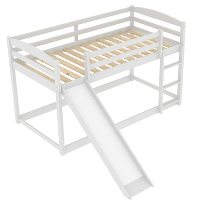 Twin Bunk Bed with Convertible Slide and Ladder