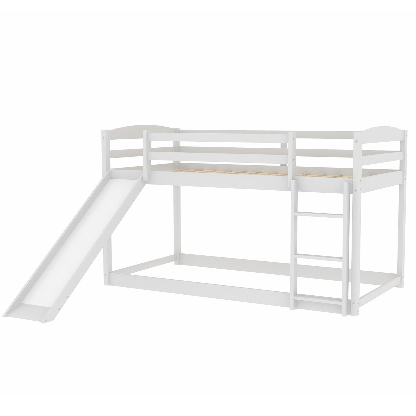 Twin Bunk Bed with Convertible Slide and Ladder