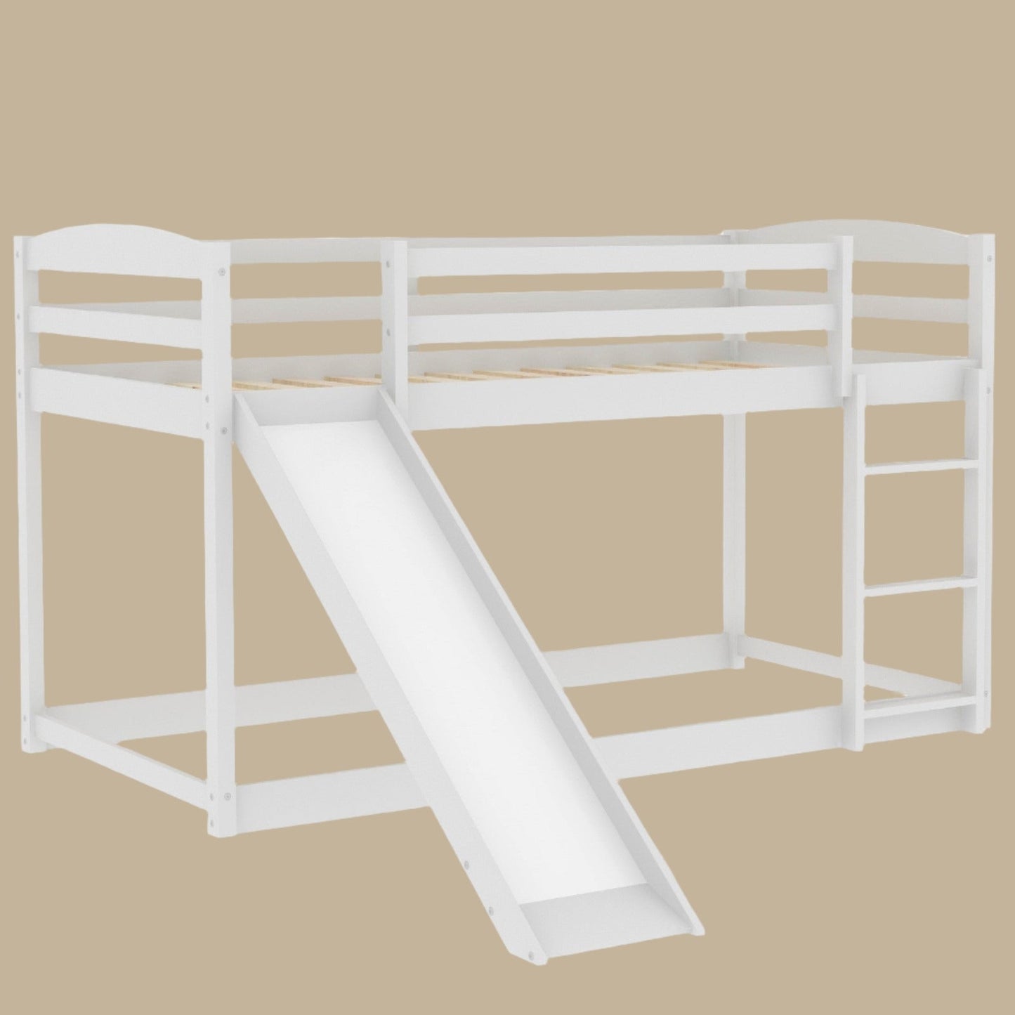 Twin Bunk Bed with Convertible Slide and Ladder