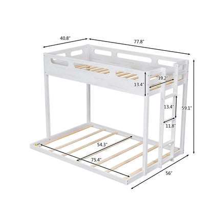 Twin over Full Bunk Bed with Built-in Ladder