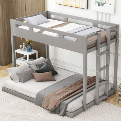 Twin over Full Bunk Bed with Built-in Ladder