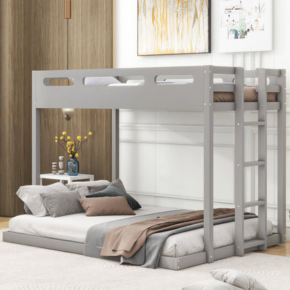 Twin over Full Bunk Bed with Built-in Ladder