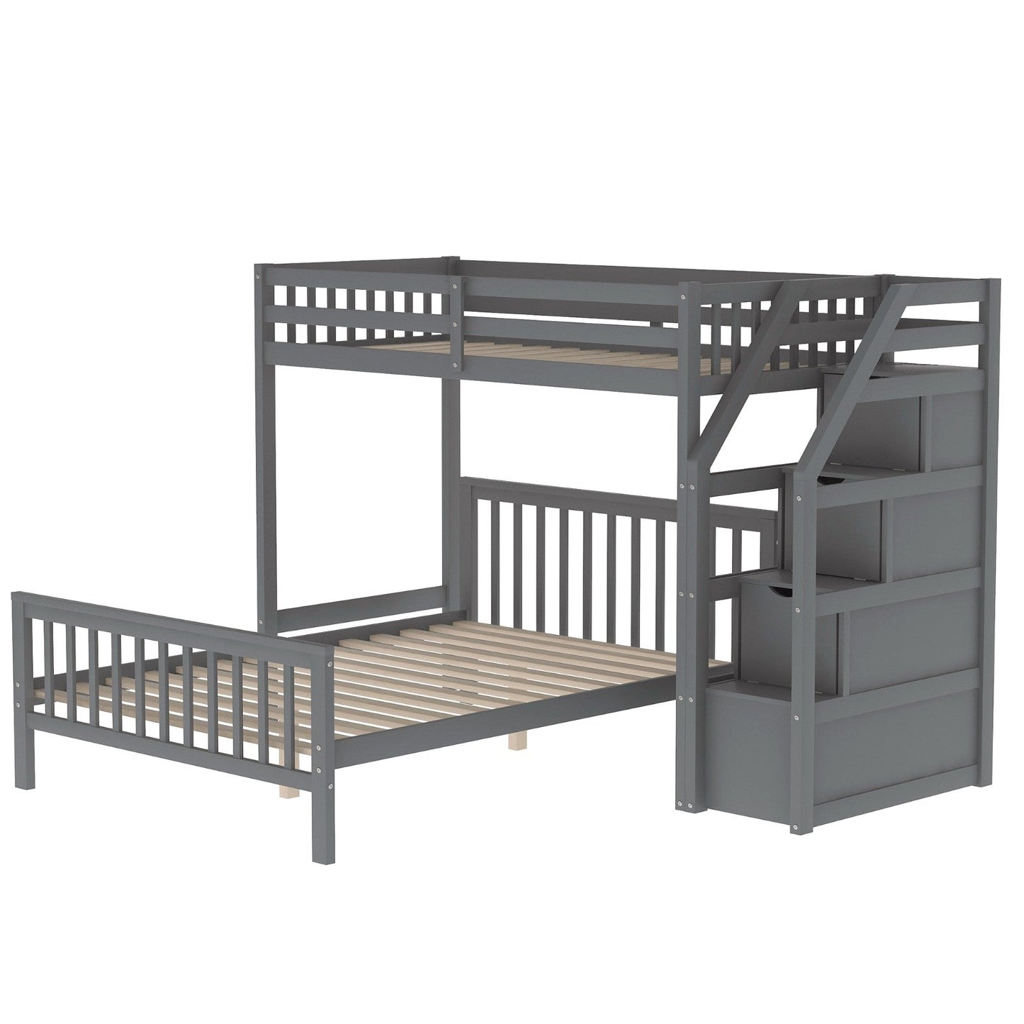 Twin over Full Loft Bed with Staircase