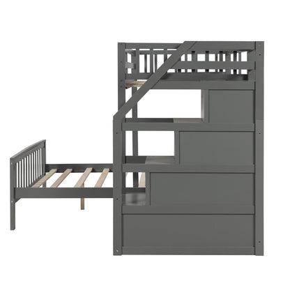 Twin over Full Loft Bed with Staircase