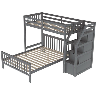 Twin over Full Loft Bed with Staircase