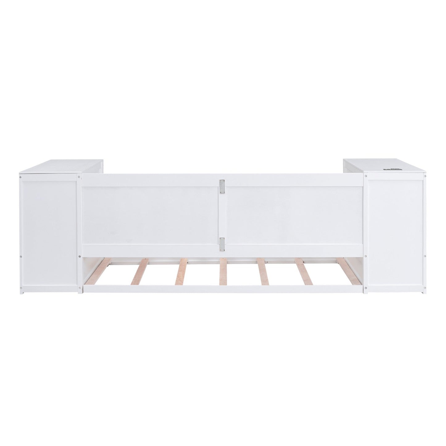 Twin-Size Daybed with Storage Arms, Trundle, and Charging Station