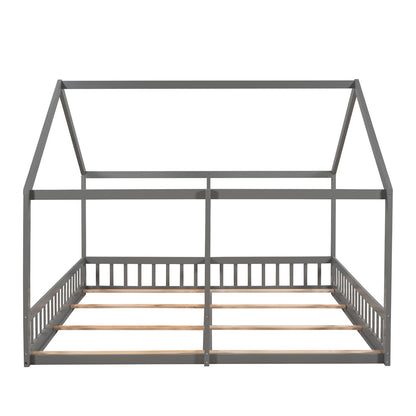 Twin-Size House Platform Beds with Two Shared Beds