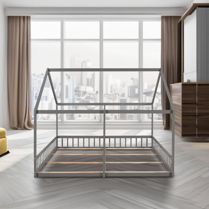 Twin-Size House Platform Beds with Two Shared Beds