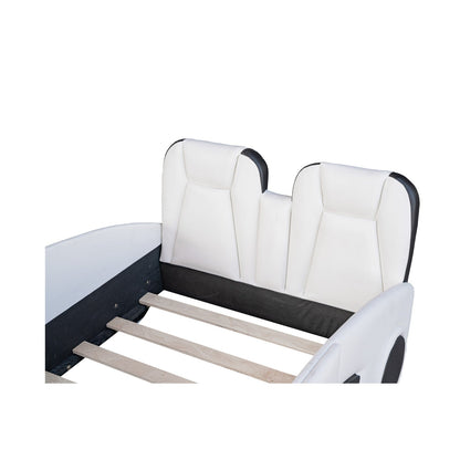 Twin Size Race Car-Shaped Platform Bed with Wheels