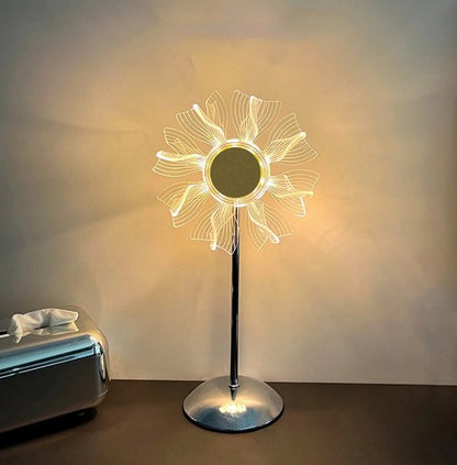 Windmill Sunflower LED Crystal Lamp - Radiant Elegance