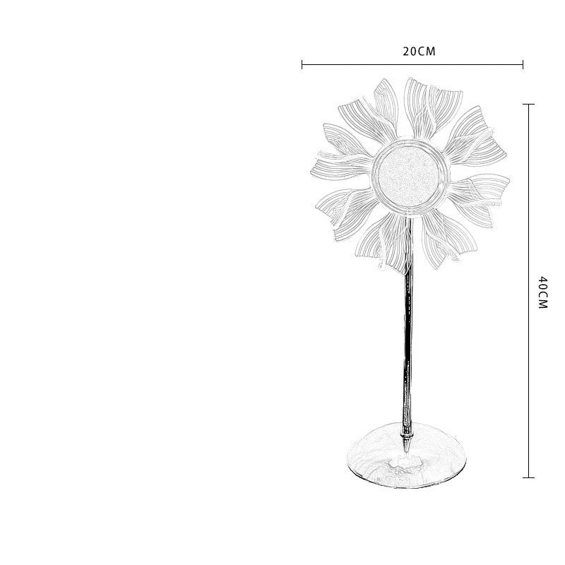 Windmill Sunflower LED Crystal Lamp - Radiant Elegance