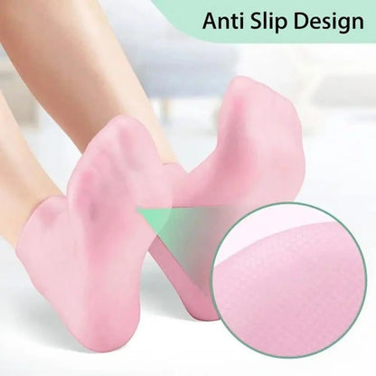 Women Foot Spa Pedicure Silicone Socks - Spa Gel Socks for Calluses, Foot Care After Pedicure, for Dry Cracked Feet