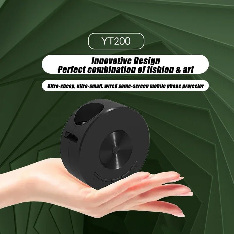 YT200 Mini Portable Projector, Ultra HD, 2080P, USB and SD Support, Built-in Speaker, Outdoor Movies, Home Theater Projection