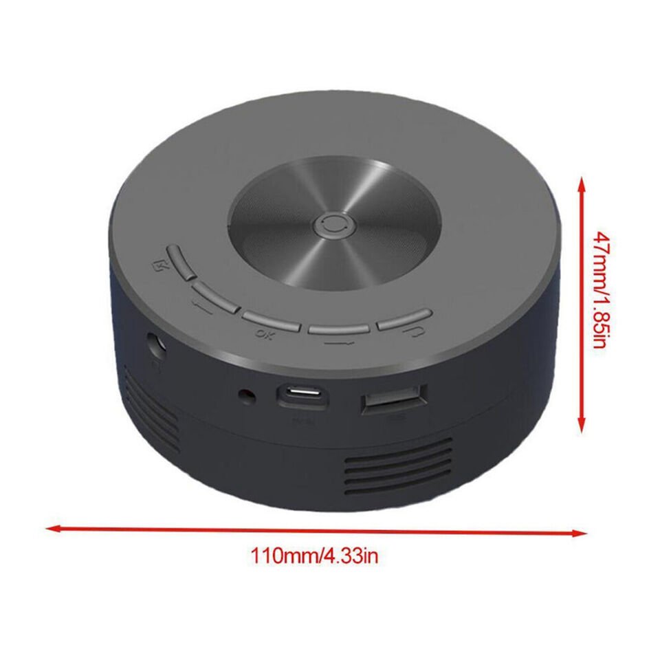 YT200 Mini Portable Projector, Ultra HD, 2080P, USB and SD Support, Built-in Speaker, Outdoor Movies, Home Theater Projection